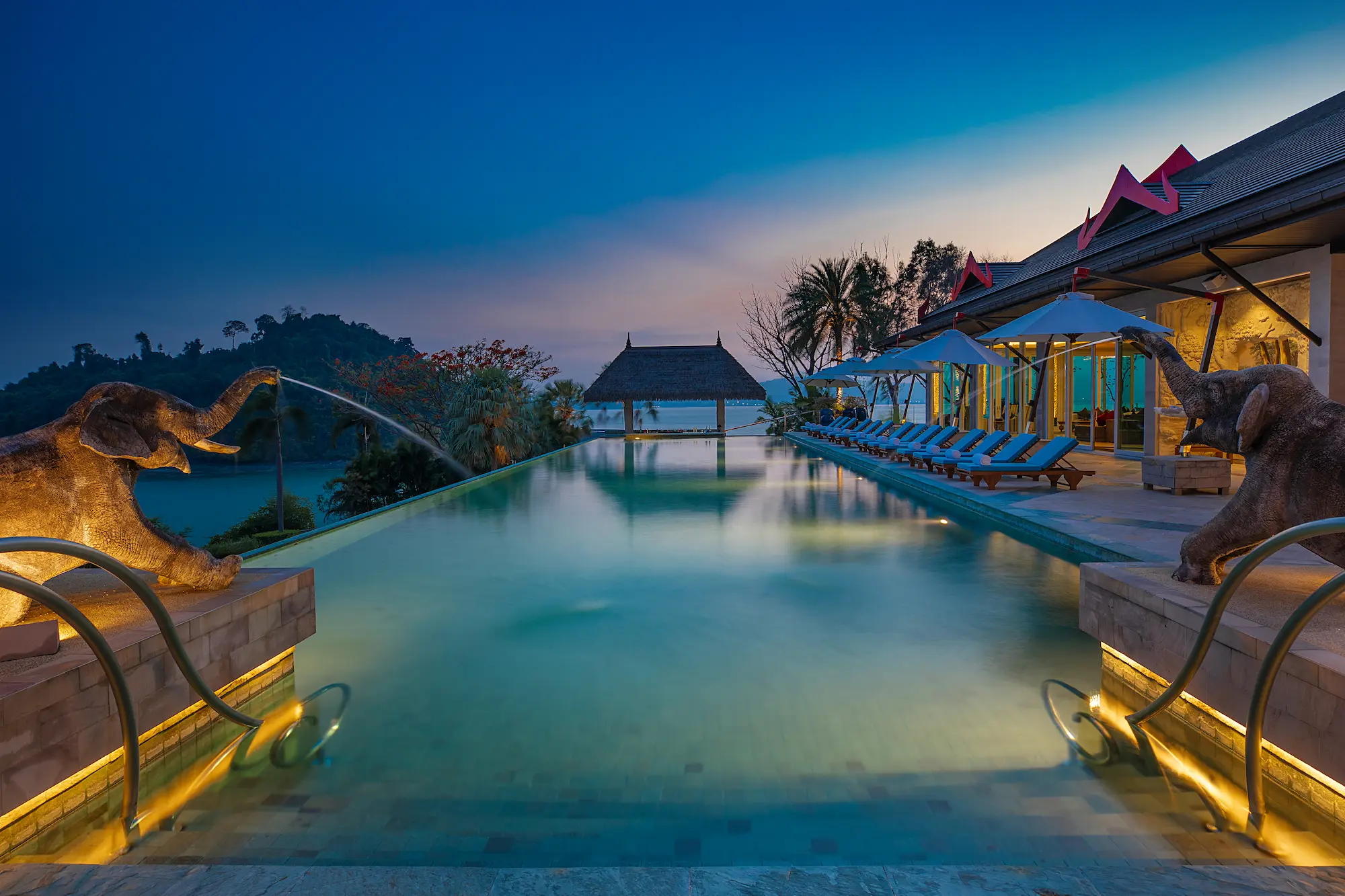 Grand Villa Pool Night